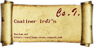 Csallner Irén névjegykártya